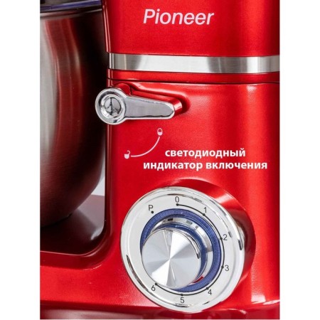 Mixer Pioneer MX327, planetary, 1200W, 6 speeds, 6 l, red color-9