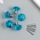 Handle for the casket Metal "Crystal blue-green" silver 2.6x2.6x2.4 cm