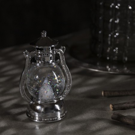 LED figure "Silver Lantern" 8 × 13 × 7 cm, plastic, batteries AG13x3, glow warm white-1
