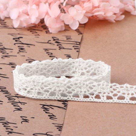 Knitted lace, 15 mm × 15 ± 1 m, fluid-white color-2