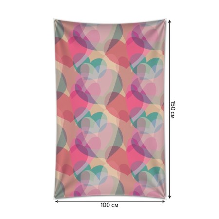 Decorative panel with photo printing "Boke of hearts", vertical, size 100x150 cm-1