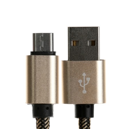 MicroUSB cable - usb, 2.1 a, nylon braid, 2 meters, golden-1