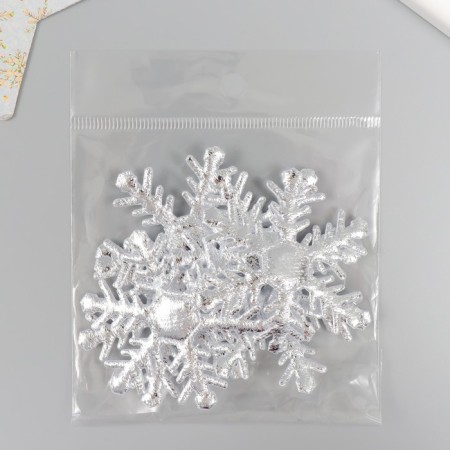 Decor for creativity "Snowflake" silver, 6 cm (set 6 pcs)-3