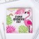 Set of passport cover and keychain "Flamingo"