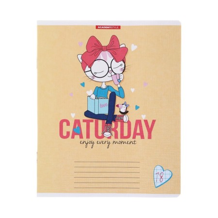 Notebook 18 sheets in the cell of "Cat Army", cover of paper, texture, offset unit, mix-2