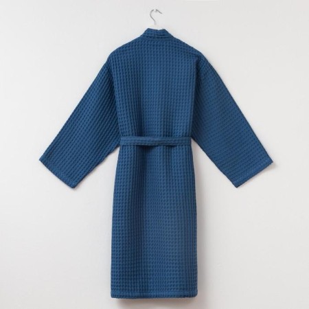 Wafel dressing gown men's elongated Ethel "BOHO" size 46-48, color blue, 100% cotton, 290 g/m2-4