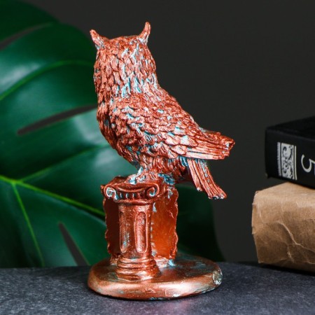 Figure "Filin on the pedestal" oxidized copper, 7.5x13x7.5cm-2