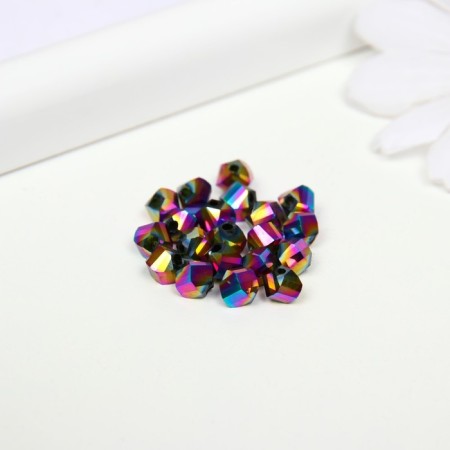 Glass beads, 6 mm, 20 pcs. rainbow-1