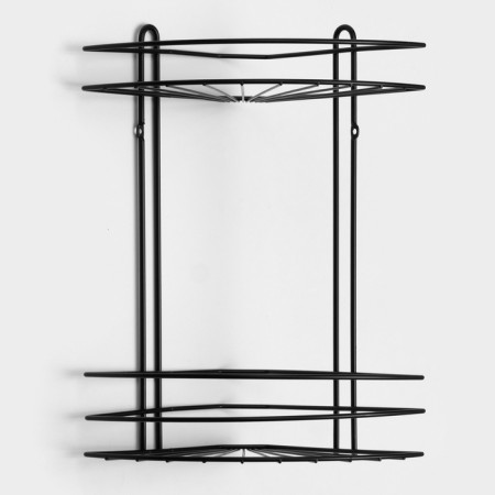 Bathroom shelf for the bathroom 2-tier native, 175 × 175 × 362 mm, black matte color-2