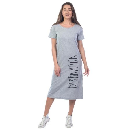 Female dress, size 54, gray-melange color-1