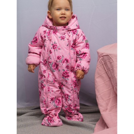 Combineson from membrane fabric for a girl, height 56-62 cm, pink color