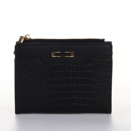 Women's wallet on the button, black color-2
