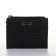 Women's wallet on the button, black color