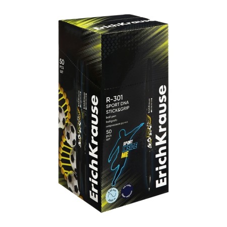 Ballic handle Erichkrause R-301 Stick & Grip "Sport DNA", node 0.7mm, blue, rubber holder, mix-5