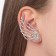 Earring "Kaff" Wing, white color in silver