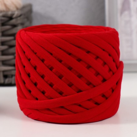 Knitted yarn set of tricolor, 3x30 m/100 g, width 7-9 mm (white, blue, red)-1