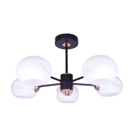 Lamp Ceiling Economy light 40101/5BK+FGD WT, 5x40W, E27, 28x56x56 cm, gold color