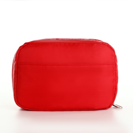 Cosmetic bag Dor units, 16*6*10.5, lightning department, lining, n/pocket, red-1