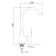 Kitchen mixer "RMS" PL5CH-017F, single-leaf, cartridge 40 mm, ABS plate, chrome