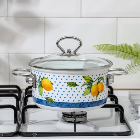 Poster of the share "lemons", 1.9 liters, glass cover, induction, white color-3