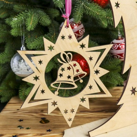 Souvenir tree "Herringbone Curvated with a star" 30x27 cm (set 3 parts)-5