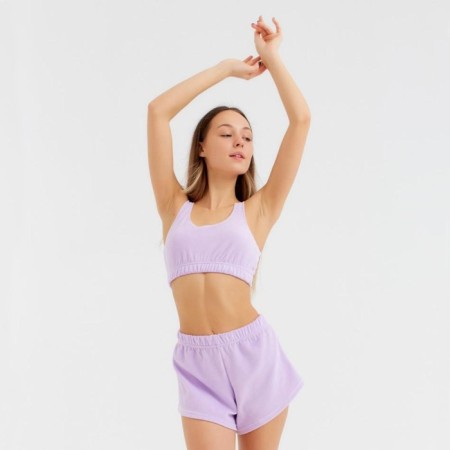 Female set (top, shorts) minku: Home Collection, Lilac color, size 42