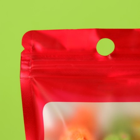 SIP-LOK package with a window, with euroslot, red, 7.5 x 13 cm-1