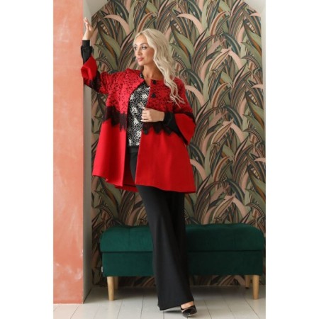 Female coat, size 46, red color-10