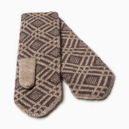 Women's mittens, beige color, size 18-1