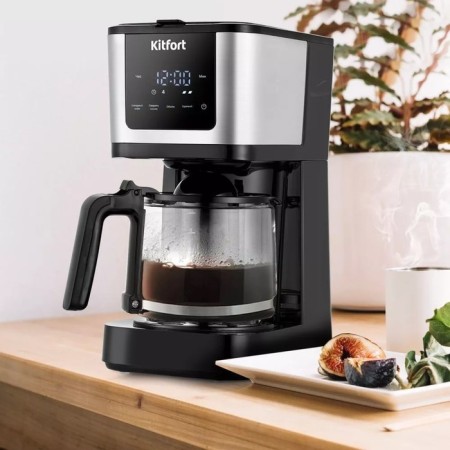 Coffee machine KitFort KT-7217, capsule, 900 watts, 1.25 l, black-silver-1
