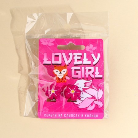 Clips set and ring "Lovely Girl" 6 x 9 cm-7
