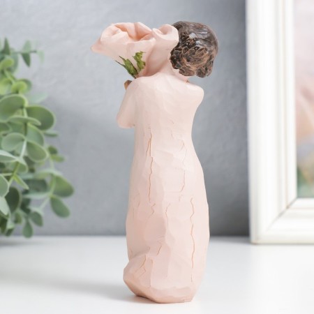 Polystone souvenir "Girl with pink callas" 4x4.5x13 cm-2