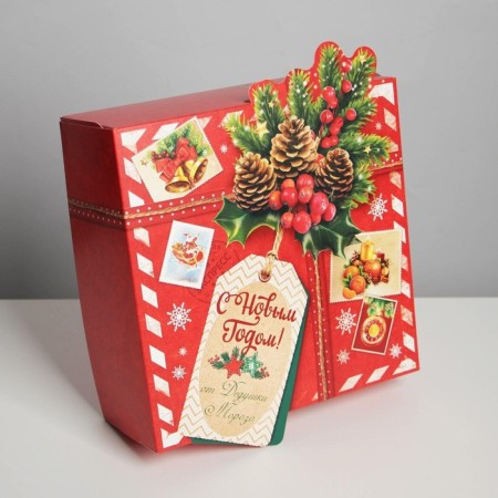 Folding box "Mail", 25 x 25 x 10 cm, new year