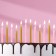Set of candles for the Cake "Spark", 12 pcs, 8 cm, pink and gold metallic