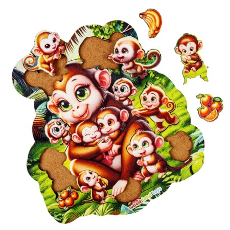 Puzzle liner "Monkey with kids", 14 details-1