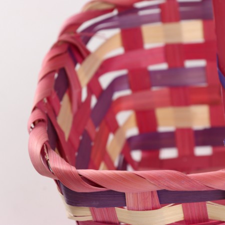 Wicker basket, 20 x 20 x 10/33 cm, purple, bamboo-8