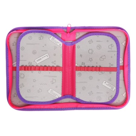Penal 3 sections, tab inside, 140 x 210 x 40 mm, fabric, calligrata top block "Cute fluffy"-5