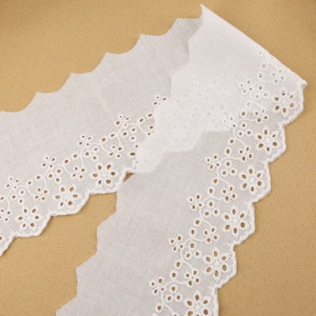 Lace embroidery, 80 mm × 13.7 ± 1 m, white color-1