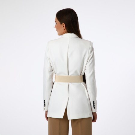 Women's belt, width 15 cm, beige color-2