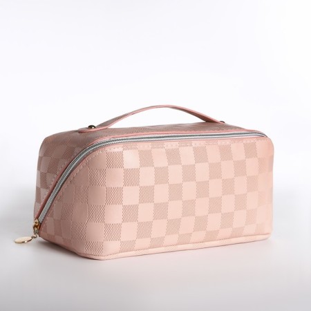 Cosmetic bag with a zipper, pink color