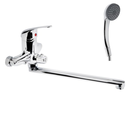 Everest bathtub B22-021, straight flat spout, with a shower set, chrome