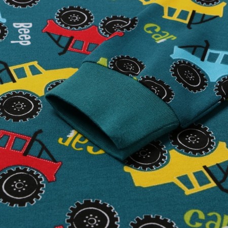 Pajamas for a boy, emerald color, height 110 cm-4