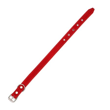 Leather collar with synthetic winterizer, 65 x 3 cm, Osh 40-55 cm, red-2