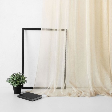 Tulle "Woodstock", size 500x270 cm, beige color-1
