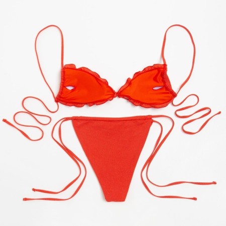 Swimsuit female separate minku color red, size 48-9