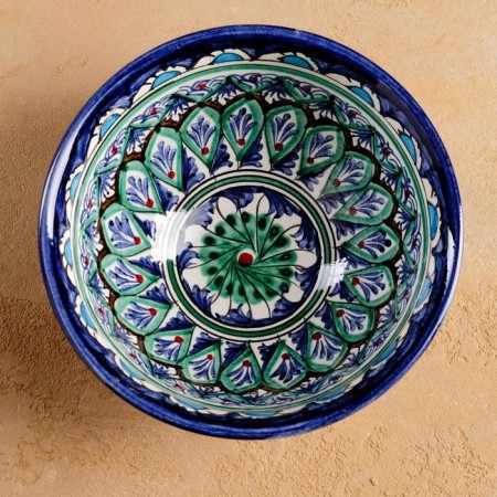 Rishtan ceramics "flowers" 15 cm, small, blue-7