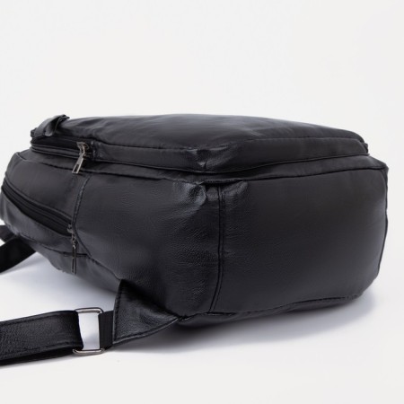 Women's backpack made of artificial leather with lightning, black color-2