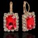 Earrings with rhinestones "rectangle" party, color mix