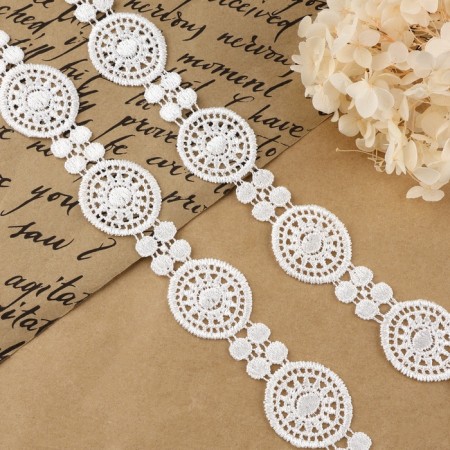 Lace Hipure, 30 mm × 8 ± 0.5 m, white color-1