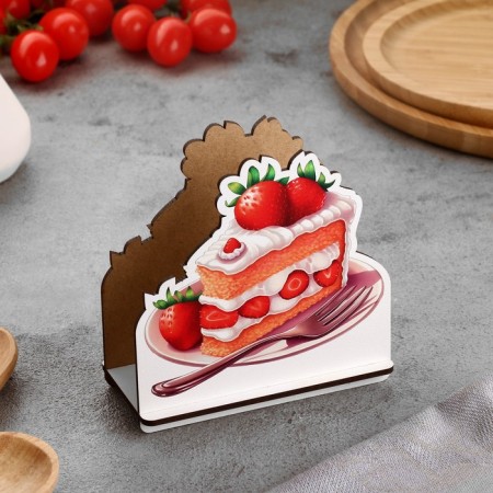Napkin "strawberry cake", 12 x 12 x 6 cm-1